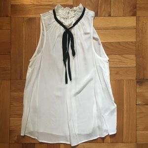 H&M Tie Neck Blouse with Ruffle Collar.